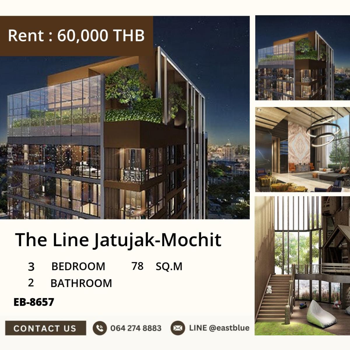 ให้เช่าคอนโดสะพานควาย จตุจักร : 03/04/2026, ขายคอนโด The Line จตุจักร-หมอชิต วิวสวย พร้อมอยู่! 
3 ห้องนอน 2 ห้องน้ำ ใกล้ BTS/MRT เพียง 60,000฿/เดือน! 0642748883