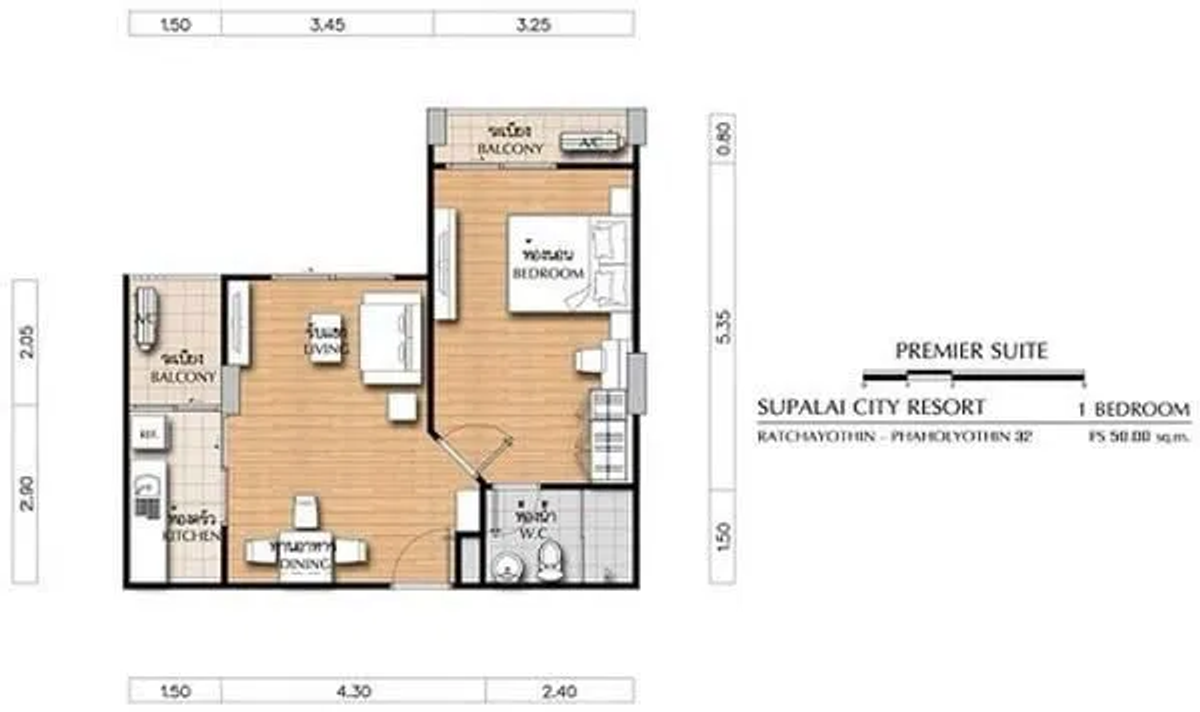 For SaleCondoKasetsart, Ratchayothin : Beautiful big room The best fir.