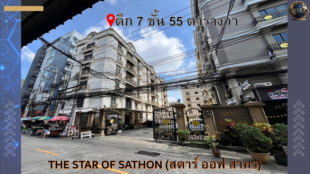 ขายอาคารพาณิชย์สาทร นราธิวาส : ขายตึก 7 ชั้น 55 ตารางวา ย่านสาทร ข้างโรงแรม Star of sathon