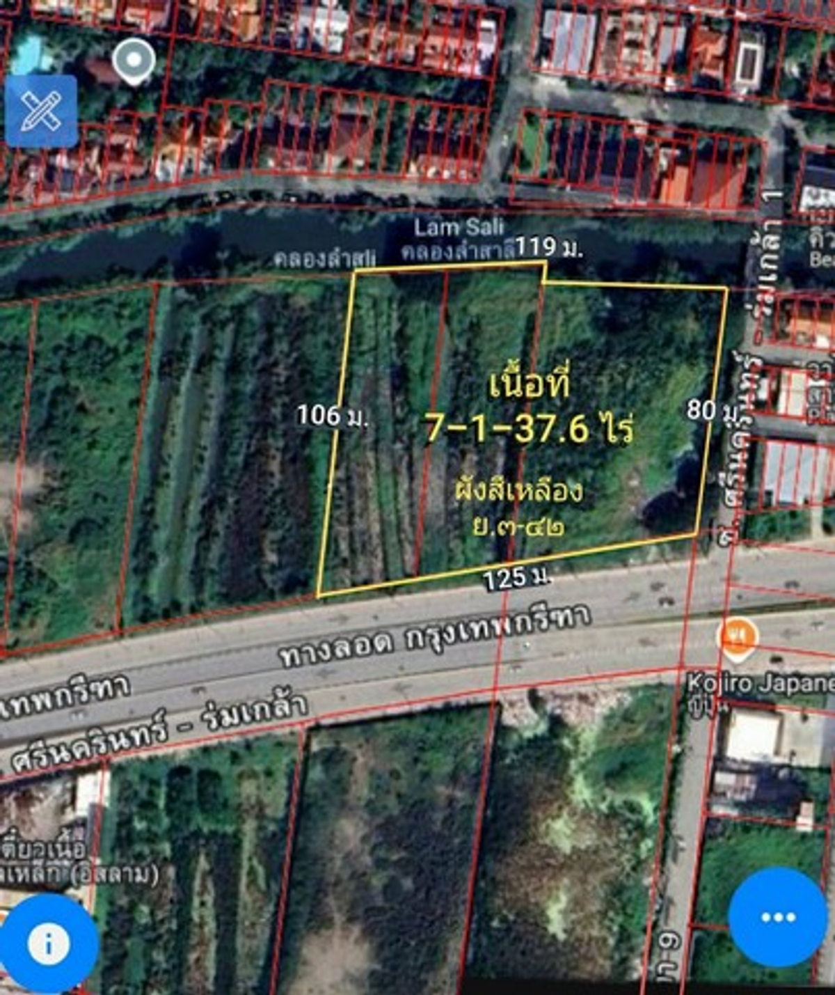 For SaleLandRamkhamhaeng, Hua Mak : Land for sale, Golden location, Krungthep Kreetha Road (7-1-37.6 Rai, totaling 514 million baht), Hua Mak Subdistrict, Bang Kapi District, Bangkok