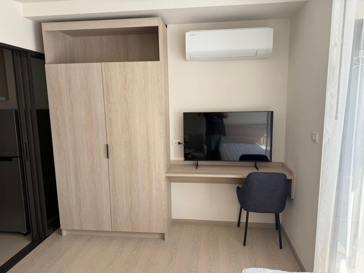 For RentCondoLadkrabang, Suwannaphum Airport : DCONDO AIR #D Condo Condo for Lat Krabang, new room, furniture and electrical appliances, Building A, Floor 5, size 25 square meters, beautifully decorated south, not hot, natural view