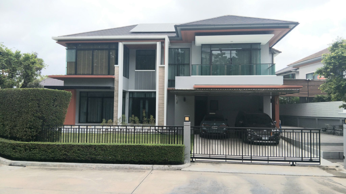 ขายบ้านพระราม 2 บางขุนเทียน : ขายบ้าน The Grand Rama 2 เนื้อที่ 145 ตรว.#แถมระบบโซล่าร์เซลส์  ราคา 29.50 ลบ. #หัวมุม #ตกแต่งสุดหรู #โซนCourtYard พื้นที่ใช้สอย 451 ตรม.