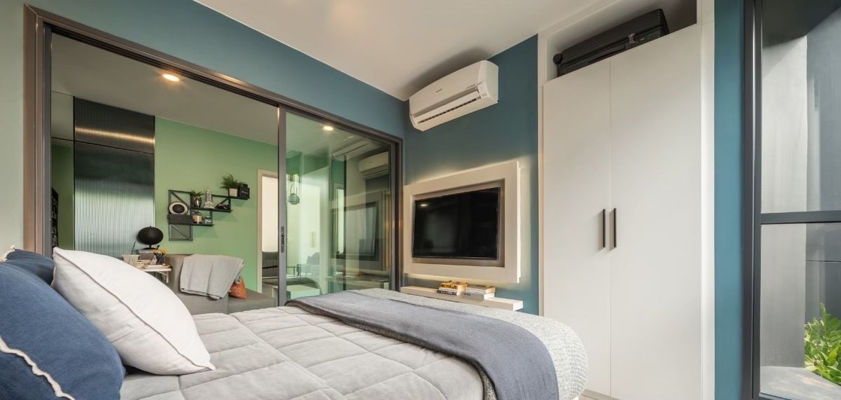 For SaleCondoOnnut, Udomsuk : 💙 Sell Blue Condo, Sukhumvit 89, bought directly at the project 1 bedroom 27 sq.m. 📲 𝟎𝟔𝟒-𝟕𝟗𝟒𝟒𝟐𝟔𝟑 (Khun Nam)