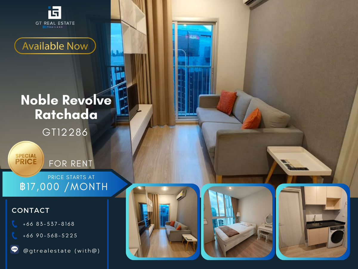 For RentCondoRatchadapisek, Huaikwang, Suttisan : Noble Revolve Ratchada Condo, beautiful room, complete furniture Ready to rent
