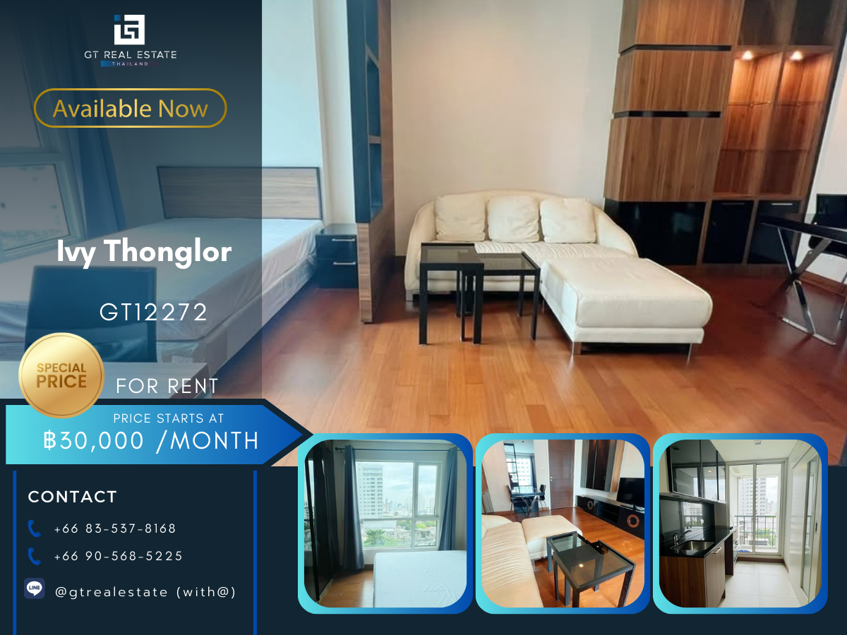 For RentCondoSukhumvit, Asoke, Thonglor : Ivy Thonglor Condo, beautiful room, complete furniture Ready to rent