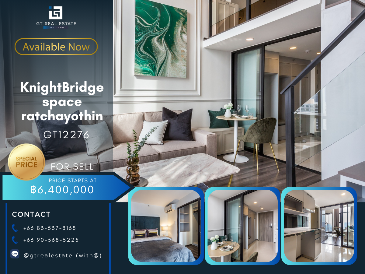 For SaleCondoKasetsart, Ratchayothin : Knightbridge Space Ratchayothin Condo, beautiful room, complete furniture