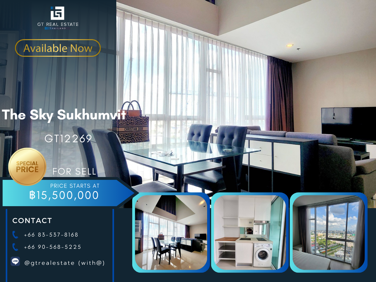 ขายคอนโดอ่อนนุช อุดมสุข : คอนโด The Sky Sukhumvit ห้องสวย เฟอร์นิเจอร์ครบ พร้อมขาย