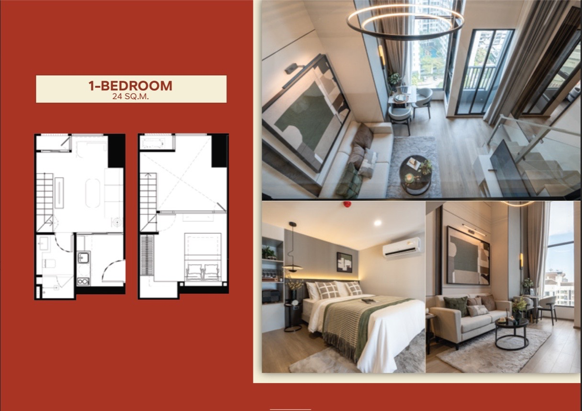 For SaleCondoOnnut, Udomsuk : Knightsbridge Space 2 -story loft room near BTS Phra Khanong 250 meters 1 Bedroom