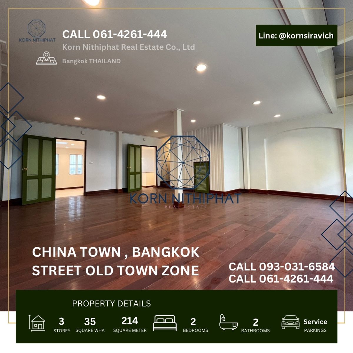 For RentShop HouseYaowarat, Banglamphu : Renting a commercial building, 2 booths, on the main road, Yaowarat area, near MRT Sam Yot, Khao San, old town