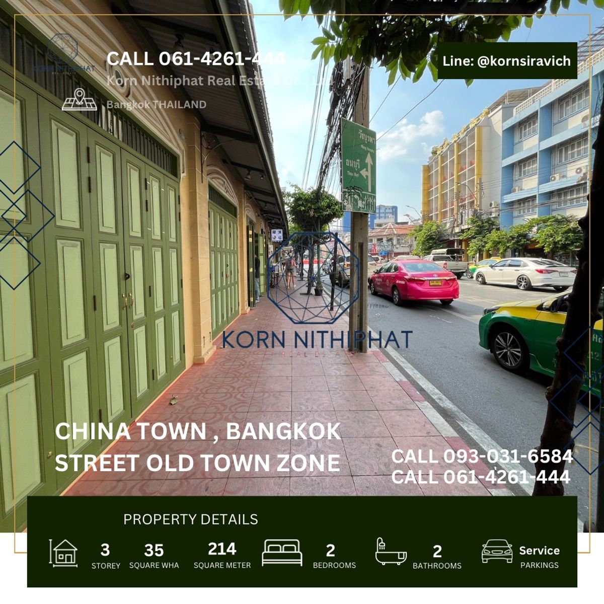 For RentShop HouseYaowarat, Banglamphu : Renting a commercial building, 2 booths, on the main road, Yaowarat area, near MRT Sam Yot, Khao San, old town