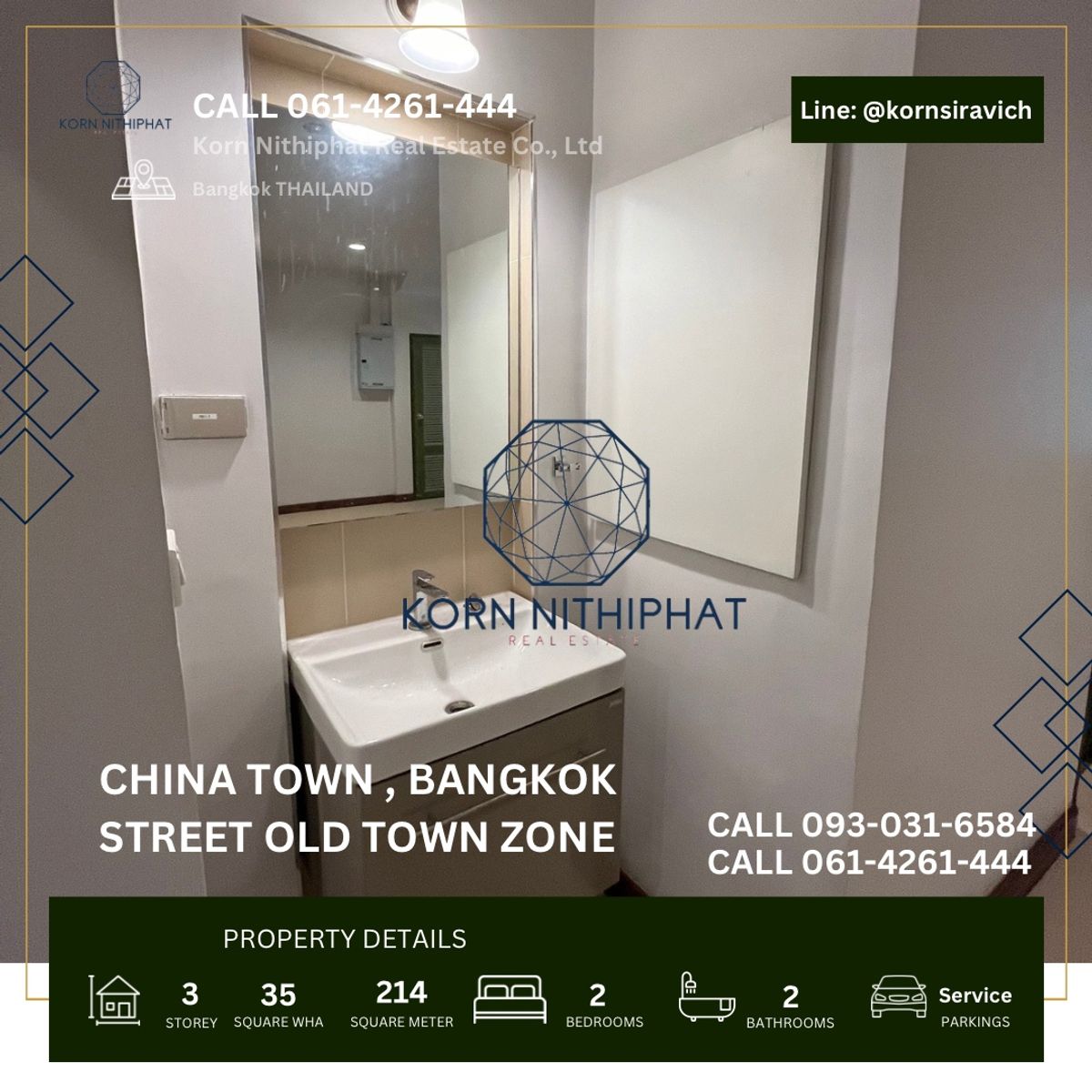 For RentShop HouseYaowarat, Banglamphu : Renting a commercial building, 2 booths, on the main road, Yaowarat area, near MRT Sam Yot, Khao San, old town