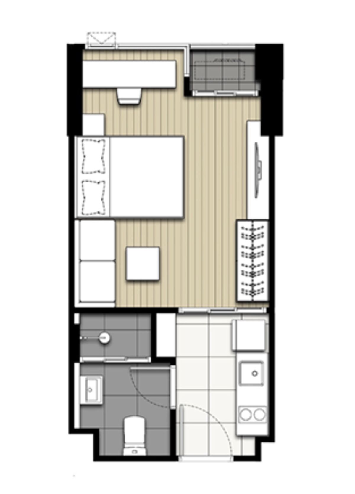 ขายดาวน์คอนโดสุขุมวิท อโศก ทองหล่อ : ขายดาวน์ studio คอนโด culture thonglor ห้อง 15_12 