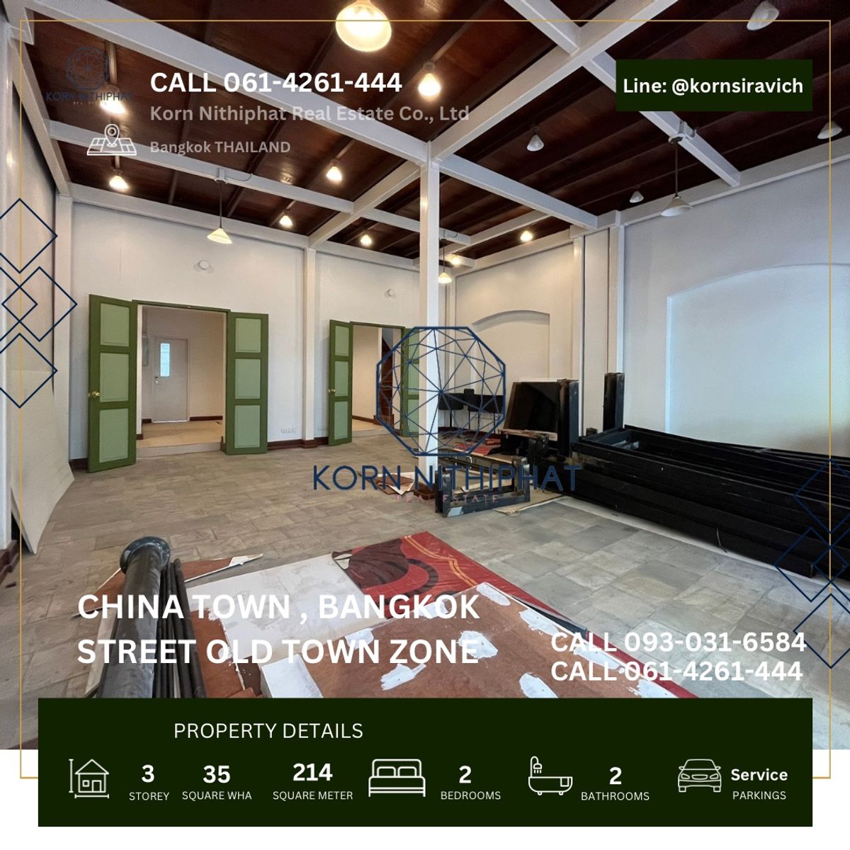 For RentShop HouseYaowarat, Banglamphu : Renting a commercial building, 2 booths, on the main road, Yaowarat area, near MRT Sam Yot, Khao San, old town