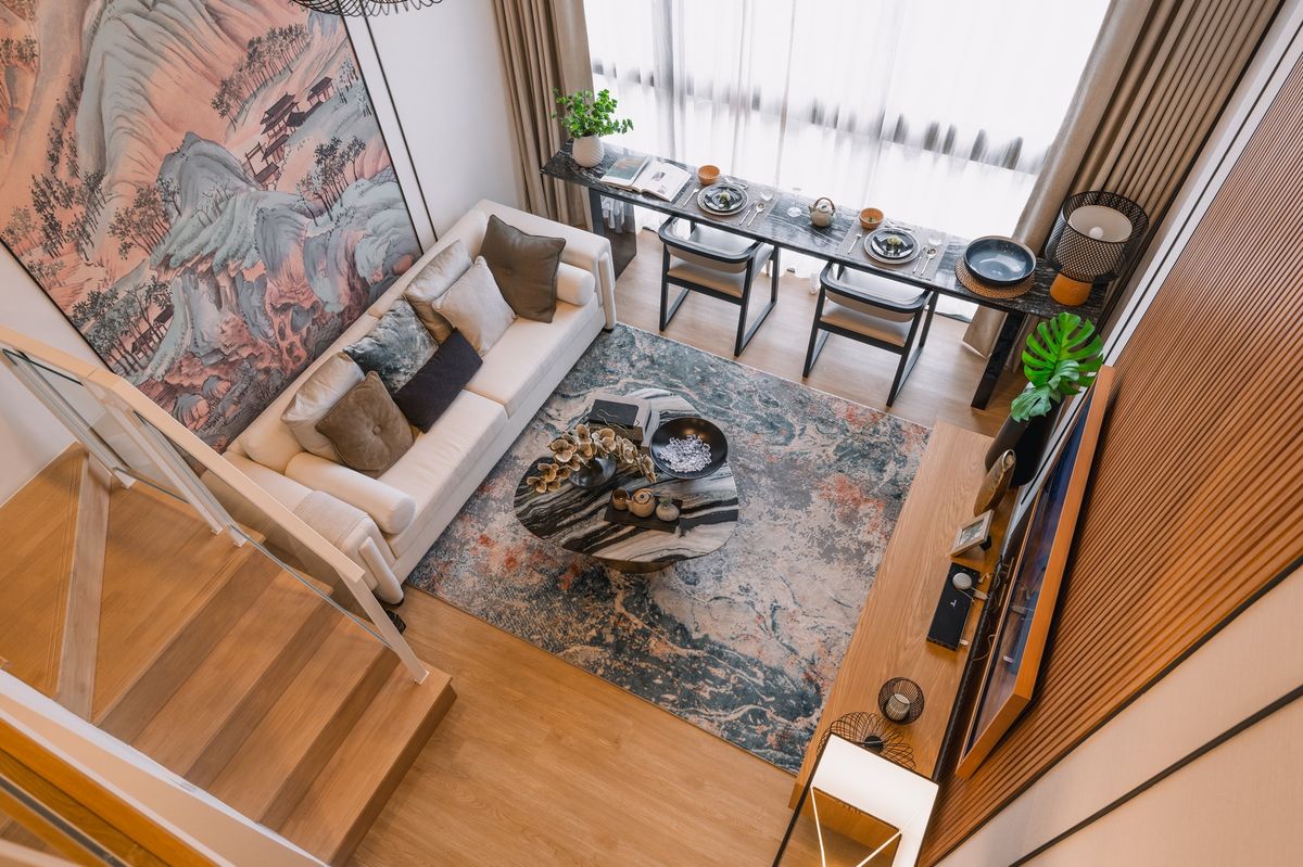 For SaleCondoRama9, Petchburi, RCA : Luxury condo for sale in Landmark at MRTA RAMA 9, 19 floors, living space 27.50 sq.m., 1st floor, 1 bedroom, 1 living room, with special services from Cassia. Convenient transportation, near the MRT Station, Rama 9 Orange Station.