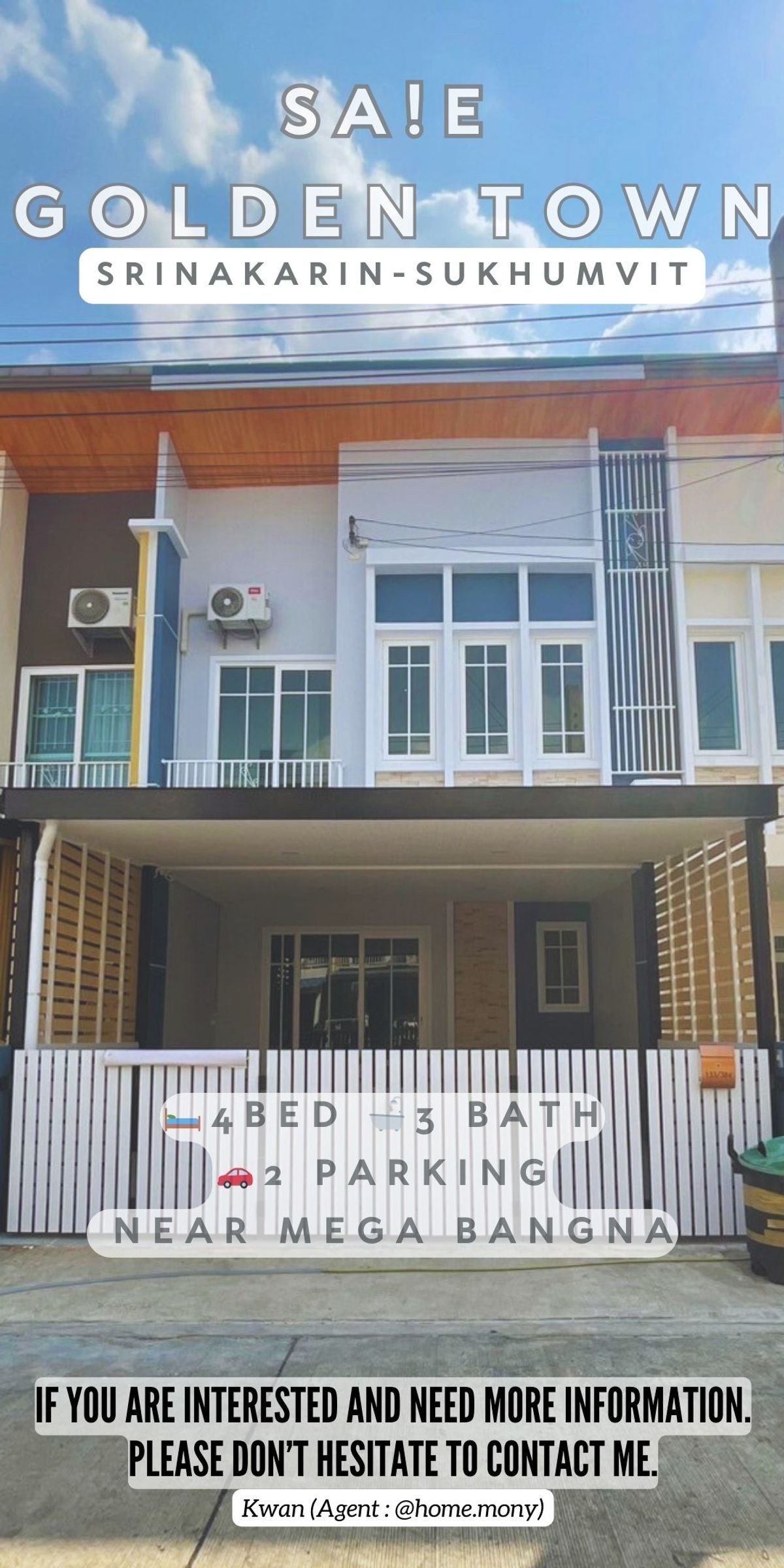 ขายทาวน์โฮมพัฒนาการ ศรีนครินทร์ : Sa!e Nice Townhome with decorated