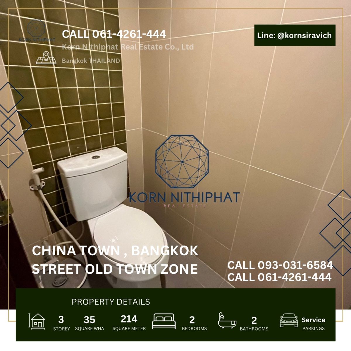 For RentShop HouseYaowarat, Banglamphu : Renting a commercial building, 2 booths, on the main road, Yaowarat area, near MRT Sam Yot, Khao San, old town