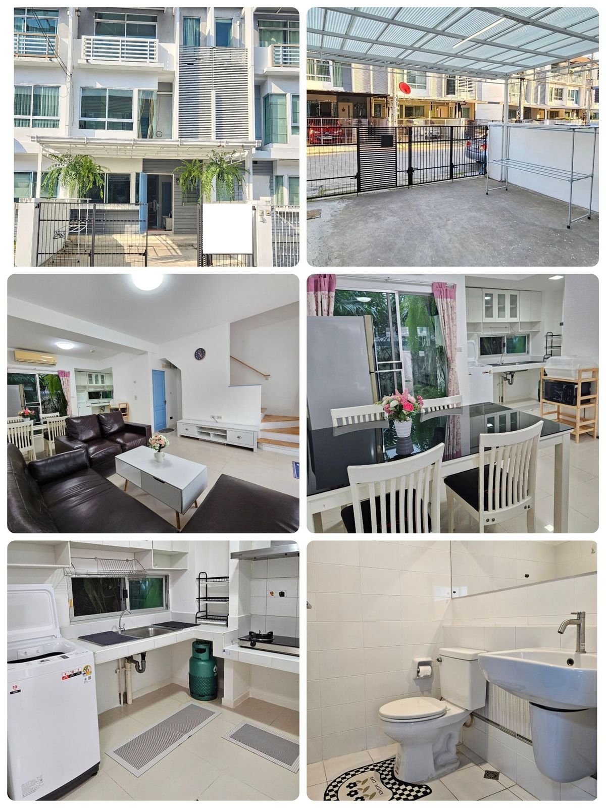For RentTownhomePattanakan, Srinakarin : (H40215) 3-story townhome for rent, beautiful decoration, Rama 9-Srinakarin Project
