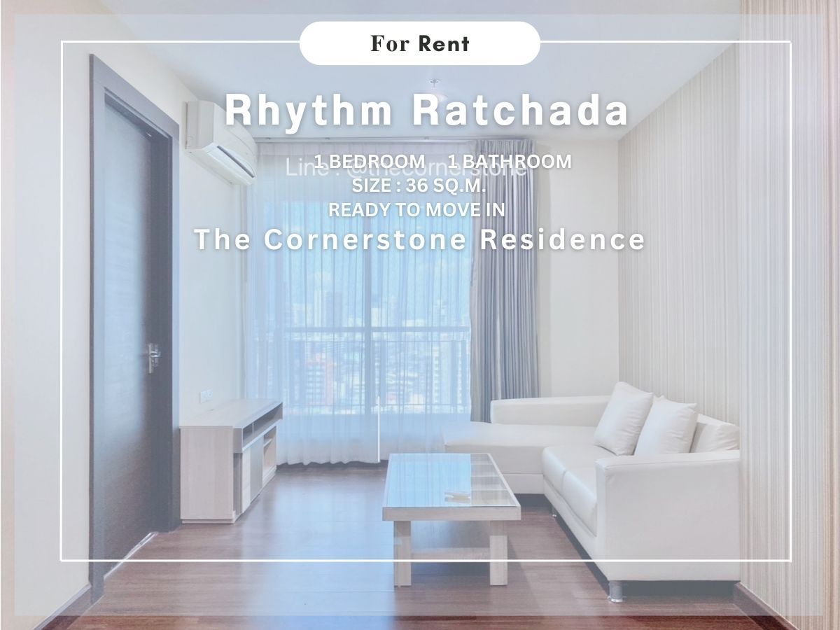 ให้เช่าคอนโดรัชดา ห้วยขวาง : Ready to move in ✨ 𝐑𝐡𝐲𝐭𝐡𝐦 𝐑𝐚𝐭𝐜𝐡𝐚𝐝𝐚✨ เฟอร์นิเจอร์ และเครื่องใช้ไฟฟ้าครบ พร้อมเข้าอยู่ ห้องสวย ทำเลดีเดินทางสะดวก อยู่ใกล้ MRT รัชดา No.573/10
