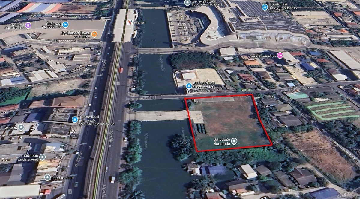 For SaleLandSamut Prakan,Samrong : Land for sale Next to Sukhumvit Road, near BTS, Phraeksa Station 250 meters