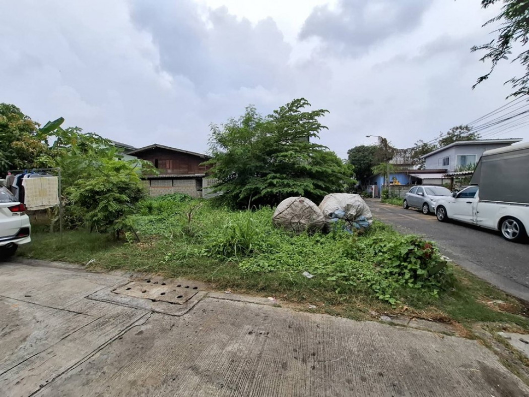 ขายที่ดินมีนบุรี-ร่มเกล้า : ขาย ที่ดิน ซอยหทัยราษฎร์ 29 ขนาด 81 ตร.วา แปลงสี่เหลี่ยมสวย แปลงมุม ติดถนนลาดยาง2ด้าน เหมาะสร้างบ้าน