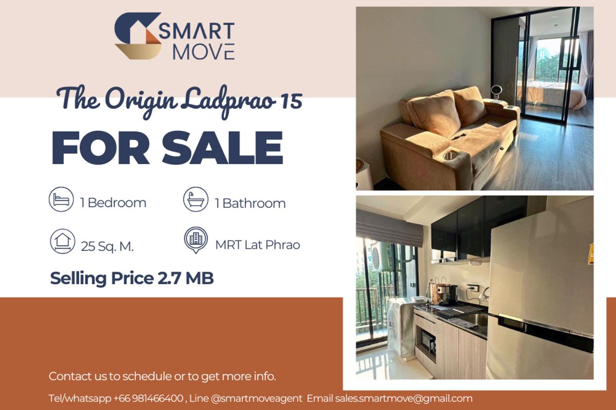 ขายคอนโดลาดพร้าว เซ็นทรัลลาดพร้าว : สำหรับขาย !! Code C20240800110.......The Origin Ladprao 15, 1 ห้องนอน, 1 ห้องน้ำ, แต่งครบ, ราคาพิเศษ!!