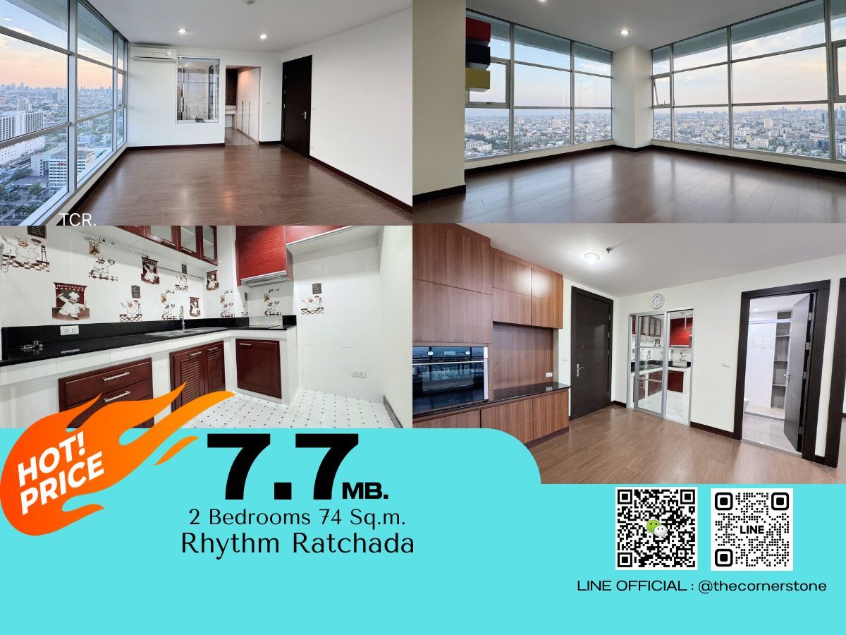 For SaleCondoRatchadapisek, Huaikwang, Suttisan : 𝐂𝐨𝐧𝐝𝐨 𝐅𝐨𝐫 𝐒𝐚𝐥𝐞 𝐑𝐚𝐭𝐜𝐡𝐚𝐝𝐚 𝐑𝐚𝐭𝐜𝐡𝐚𝐝𝐚 ready to enter the wide room, high floor, pool view The glass room has a very beautiful view.