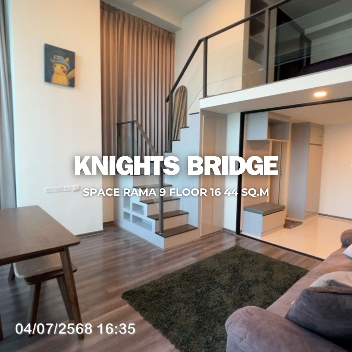 ให้เช่าคอนโดพระราม 9 เพชรบุรีตัดใหม่ RCA : 📍ให้เช่า คอนโด KnightsBridge Space Rama 9 ชั้น 16 ห้องมุมDuplex ขนาด 44 sq m🛋️🌳