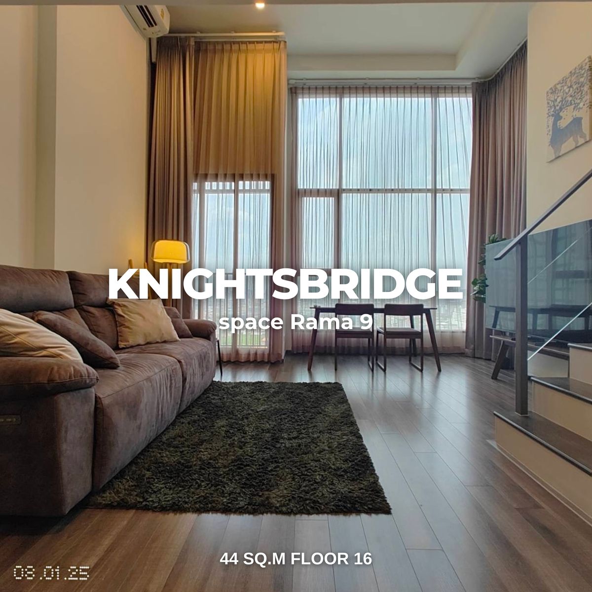 ให้เช่าคอนโดพระราม 9 เพชรบุรีตัดใหม่ RCA :  ให้เช่า KnightsBridge Space Rama 9 Duplex ห้องมุม 35,500 บาท | month 🚈🌳 Line@Steadfastre
