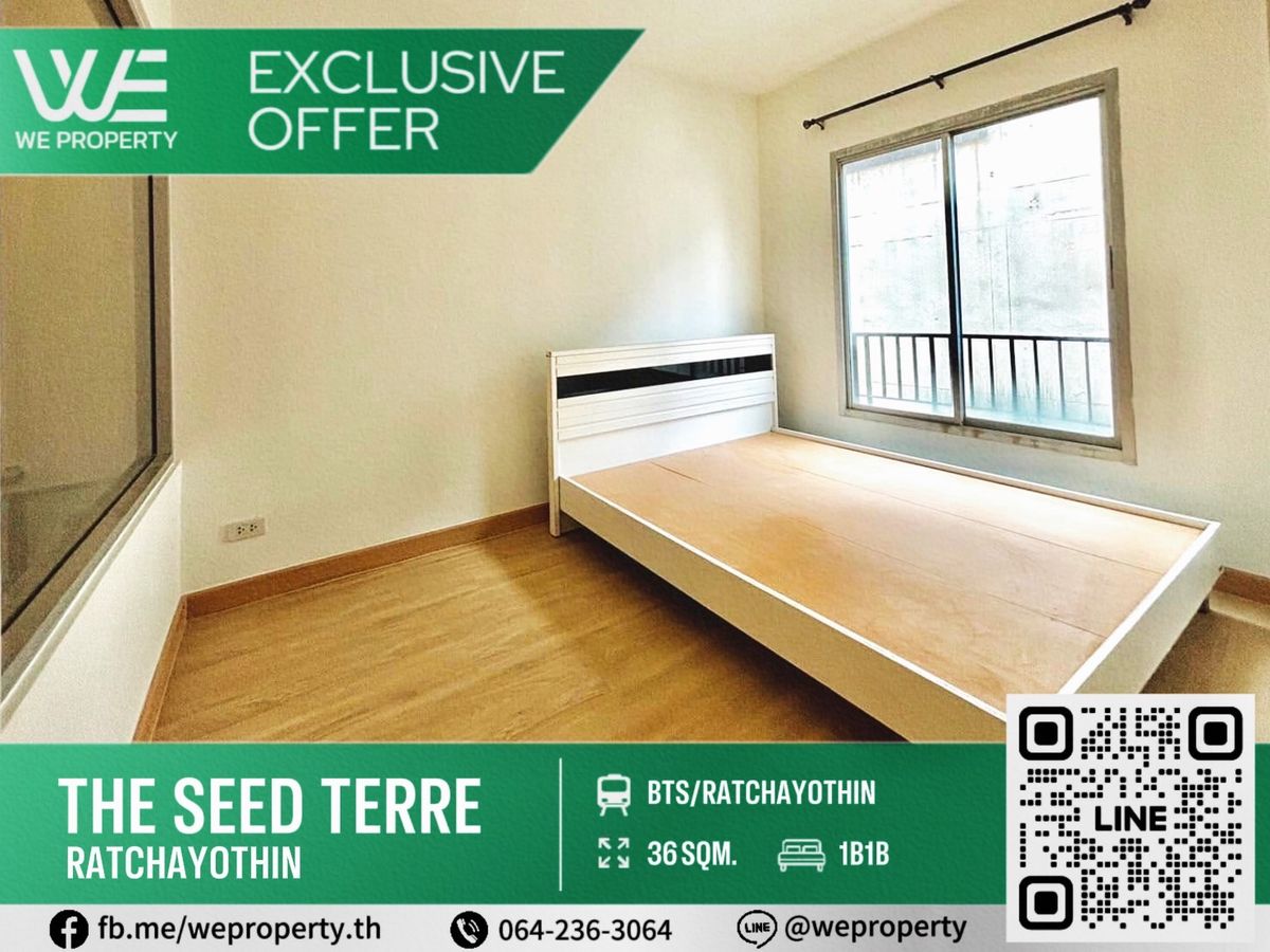 For SaleCondoKasetsart, Ratchayothin : Beautiful room, new renovated The most fierce fir. ⭐The Seed Terre Ratchayothin
