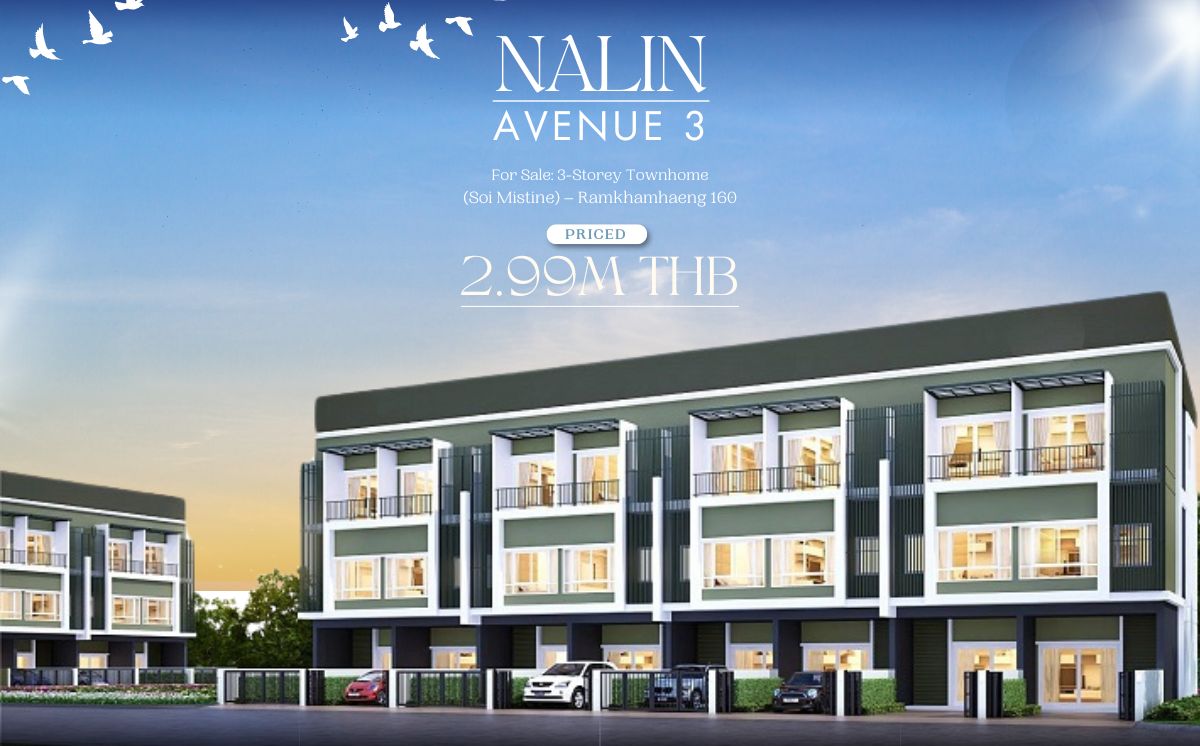 ขายทาวน์โฮมมีนบุรี-ร่มเกล้า : 📍 For Sale: 3-Storey Townhome in Nalin Avenue 3 (Soi Mistine) – Ramkhamhaeng 160 🏡
