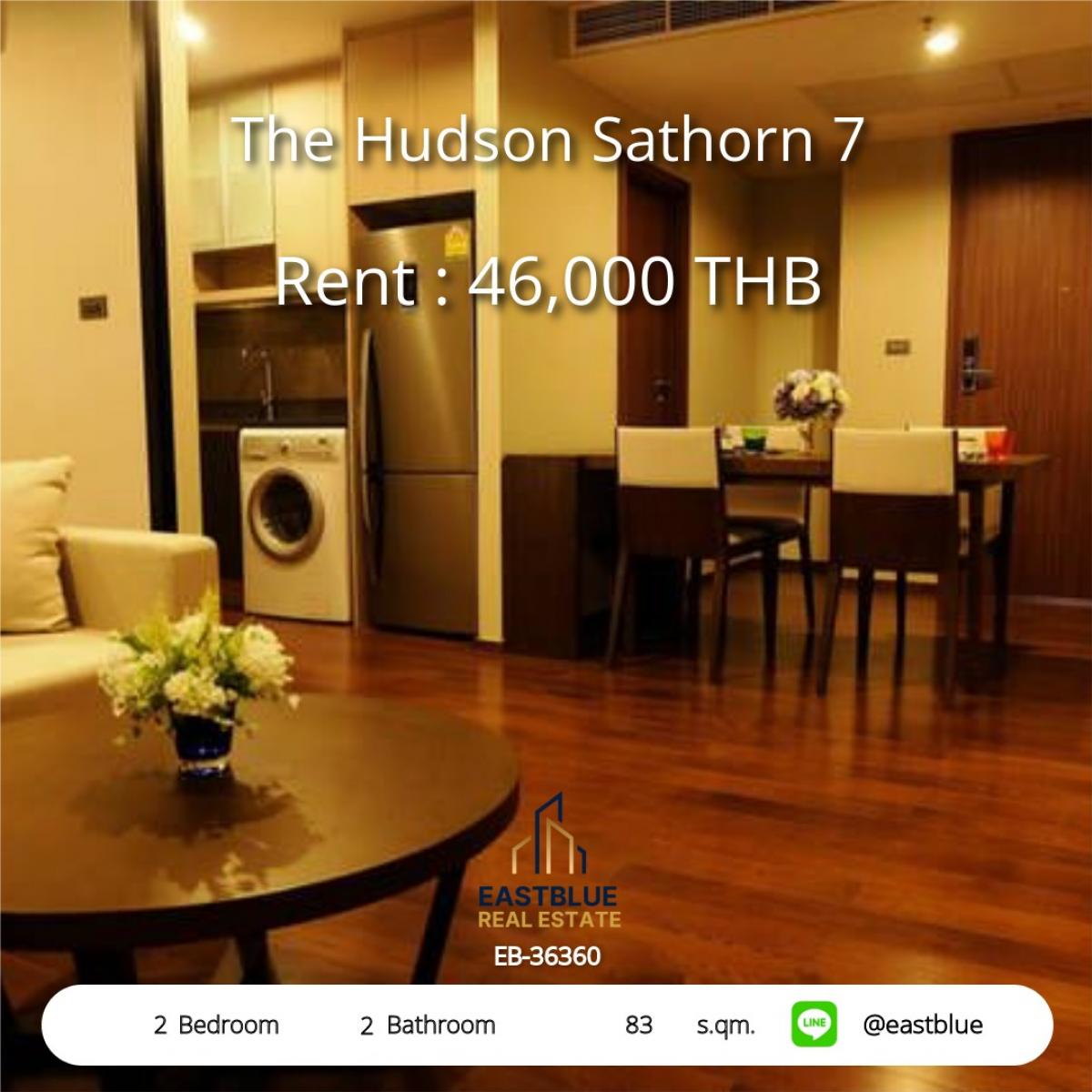 For RentCondoSathorn, Narathiwat : Rent a condo at The Hudson Sathorn, 2 bedrooms, near BTS Chong Nonsi.
Complete your lifestyle with fully equipped amenities at a special price of 46,000 Baht/month!