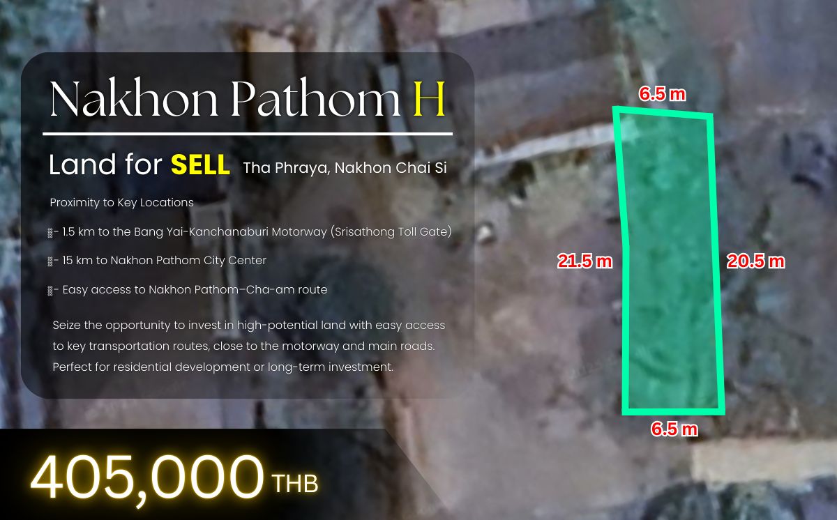 For SaleLandNakhon Pathom : 🌿 For Sale: Prime Land in Srisathong, Nakhon Chai Si, Nakhon Pathom 🌟