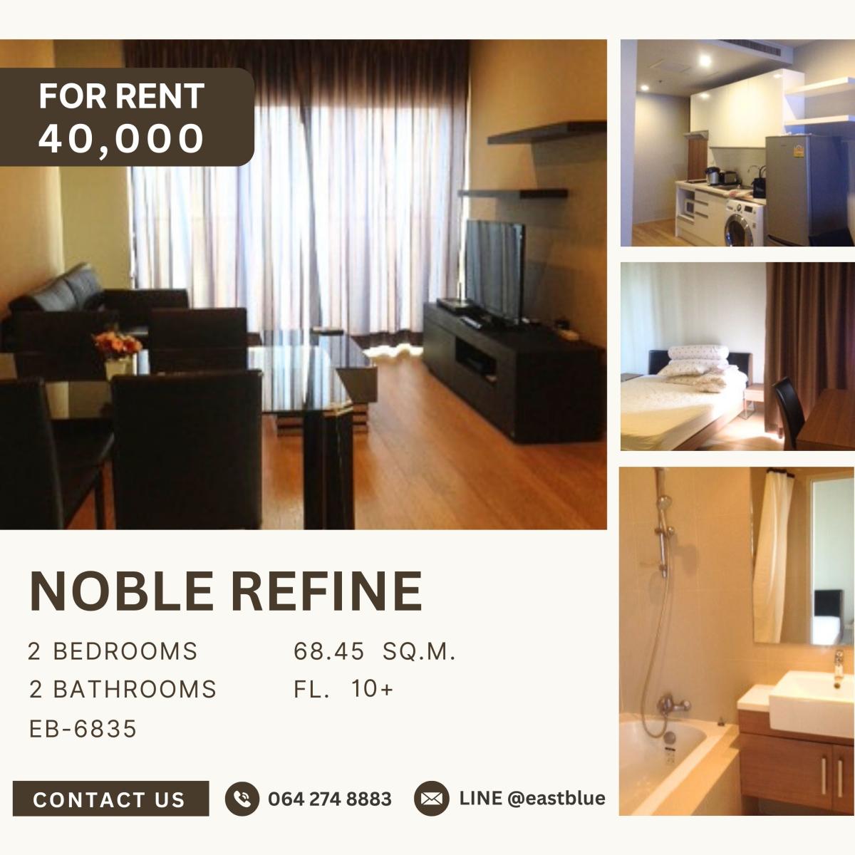 For RentCondoSukhumvit, Asoke, Thonglor : Noble Refine, 2 bed, 40000 per month