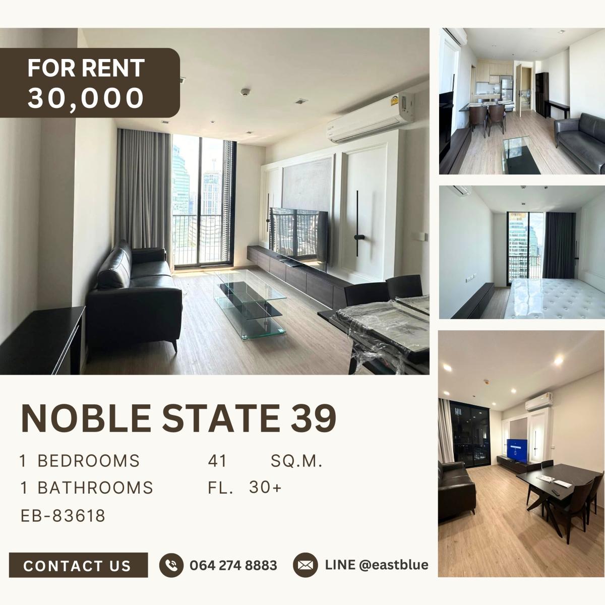For RentCondoSukhumvit, Asoke, Thonglor : NOBLE STATE 39, 1 bed, 30000 per month