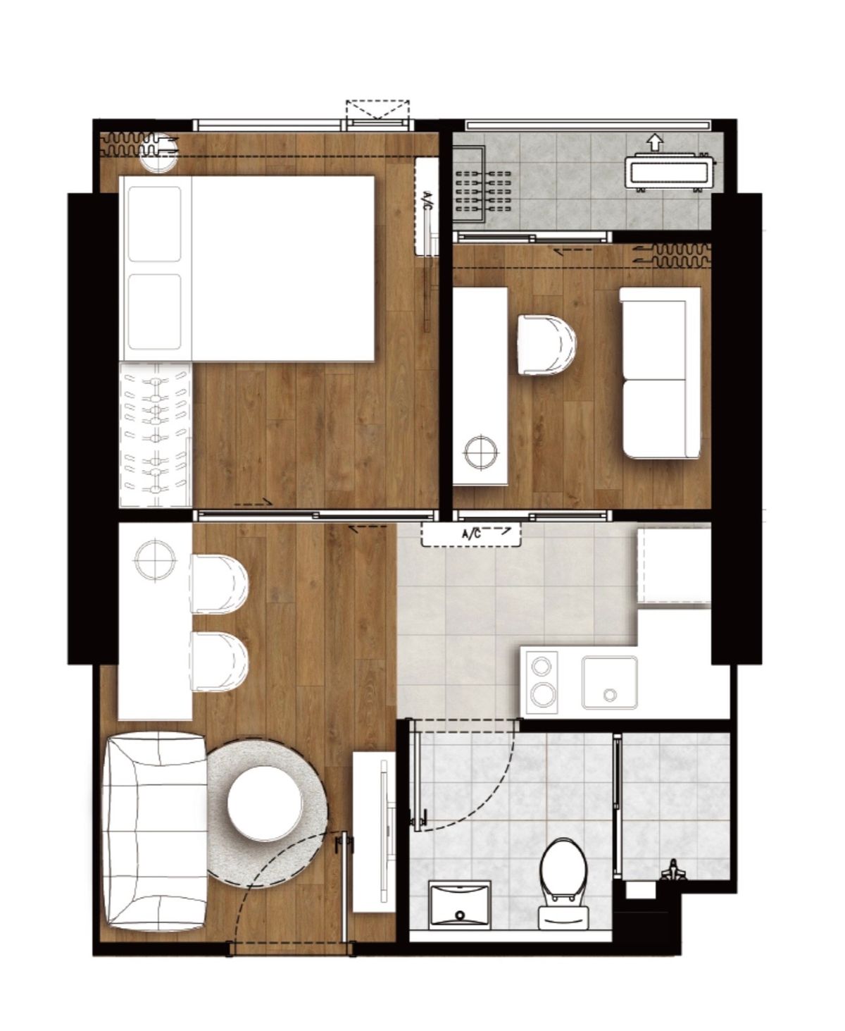 For SaleCondoRamkhamhaeng, Hua Mak : 🔥🔥Low price , not effect by earthquake: The livin ramkhamhaneg for sale, 1+1bed room, 32.73sqm, south view