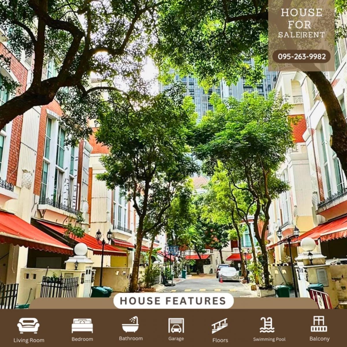 ให้เช่าทาวน์โฮมสุขุมวิท อโศก ทองหล่อ : For rent, a large 4-storey townhouse🚩 Bann Klang Krung Thonglor, Sukhumvit55