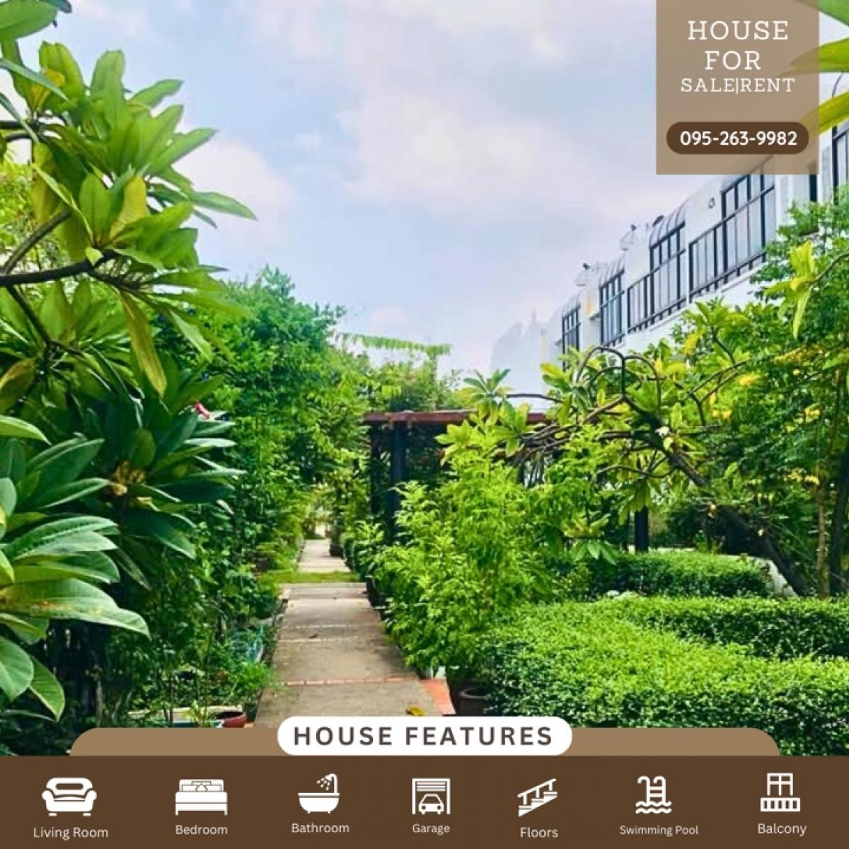 For RentTownhomeSathorn, Narathiwat : Home for Rent 🏡 a Large 4-Storey Townhouse, Garden House Rama3