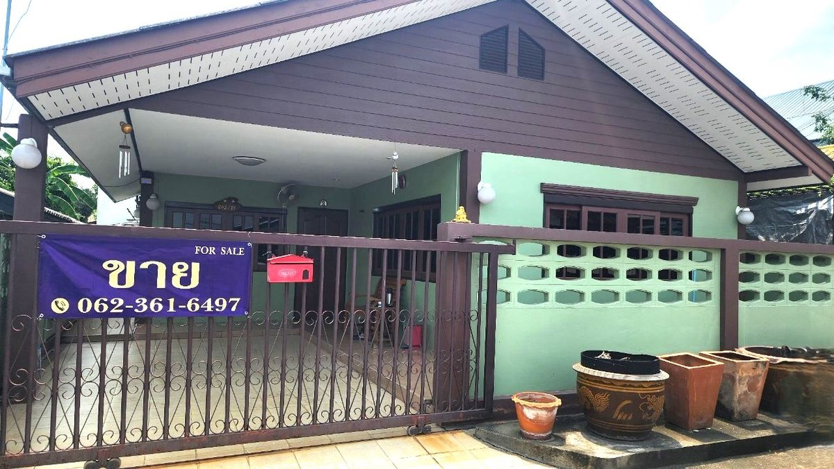 For SaleHouseMin Buri, Romklao : Detached house, 50 sq.w., Sammakorn Village, Ramkhamhaeng 110, ready to be only 1 km.