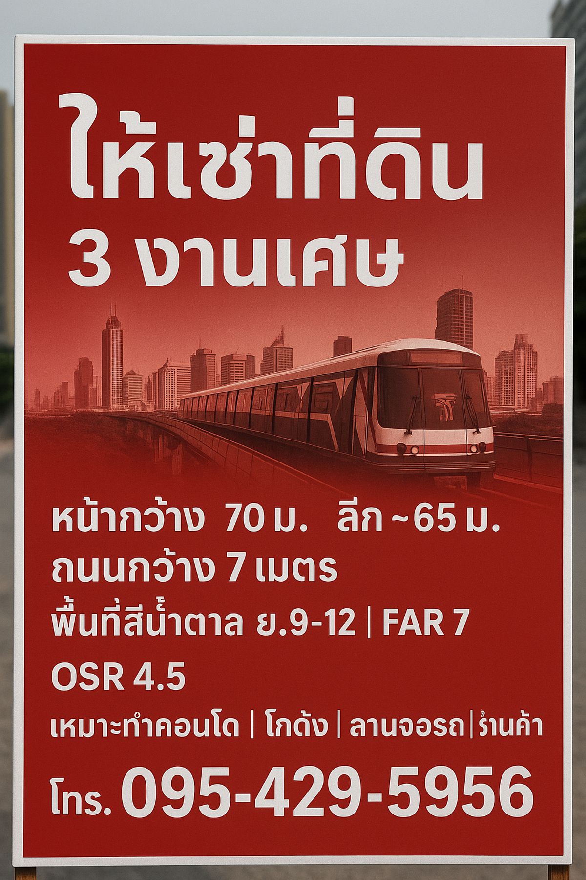 ให้เช่าที่ดินอารีย์ อนุสาวรีย์ : ให้เช่าที่ดินติดถนนสองด้าน ใจกลางเมือง ใกล้ BTS อารีย์ & สะพานควาย ที่ใหม่ใกล้ฉัน