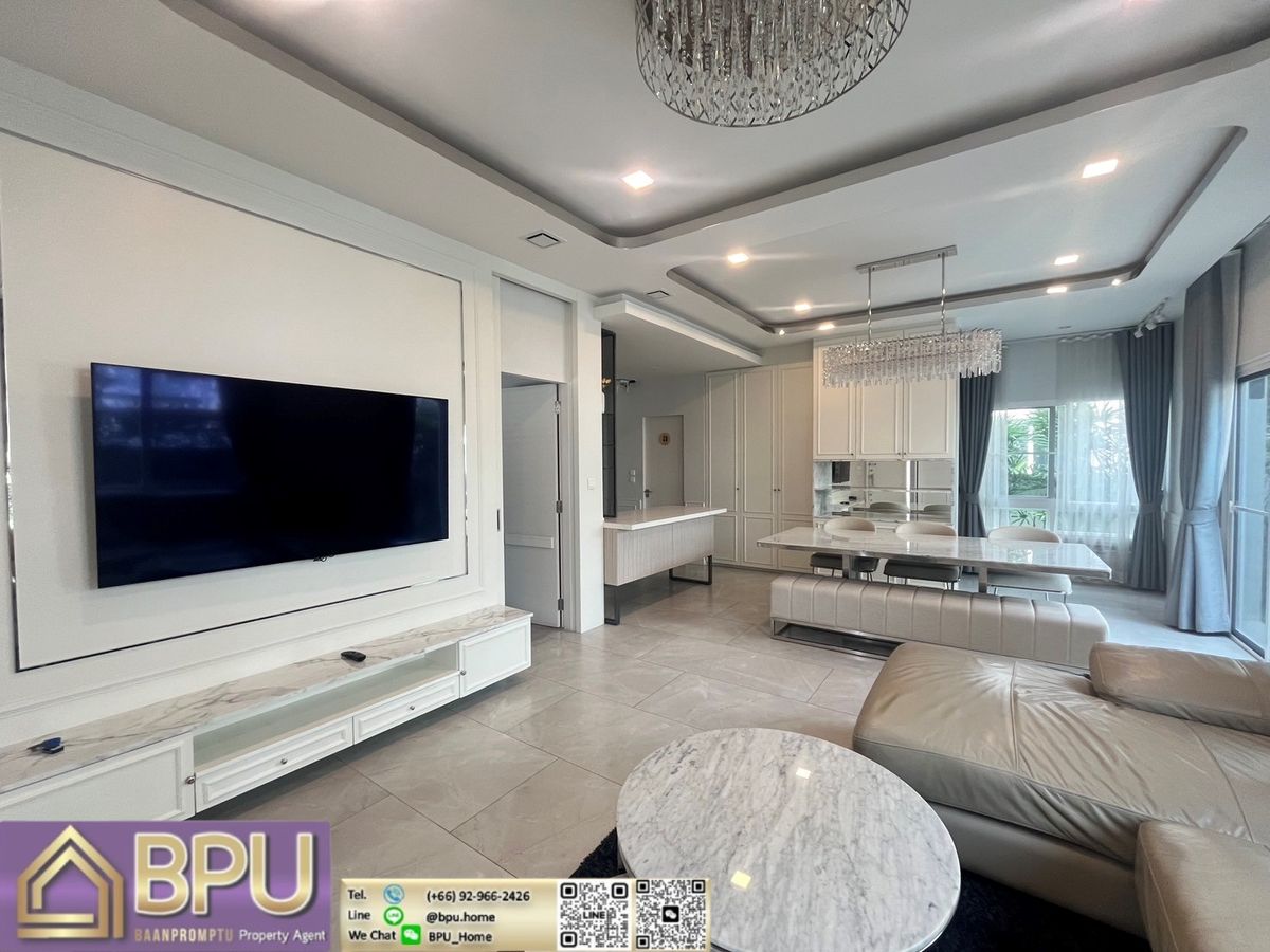 HouseLadkrabang, Suwannaphum Airport : ** For rent/house for sale, 4 bedrooms ** Manthana Bangna-Ring Road, near Mega Bang Na