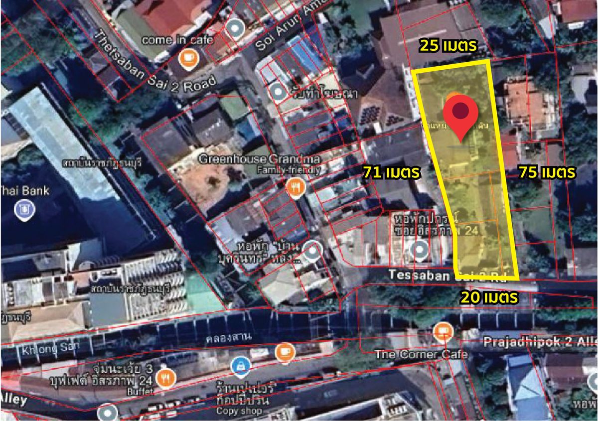For SaleLandWongwianyai, Charoennakor : Land for sale, 374 sq.w. near the city, less than 10 min to Icon Siam and Sathorn Road