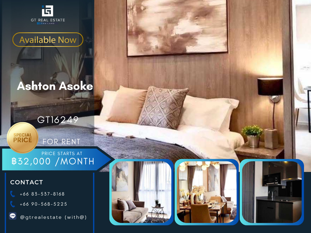 For RentCondoSukhumvit, Asoke, Thonglor : ✨ GT16249 | Condo for rent and sale at Ashton Asoke, beautiful room, fully furnished. Ready to rent