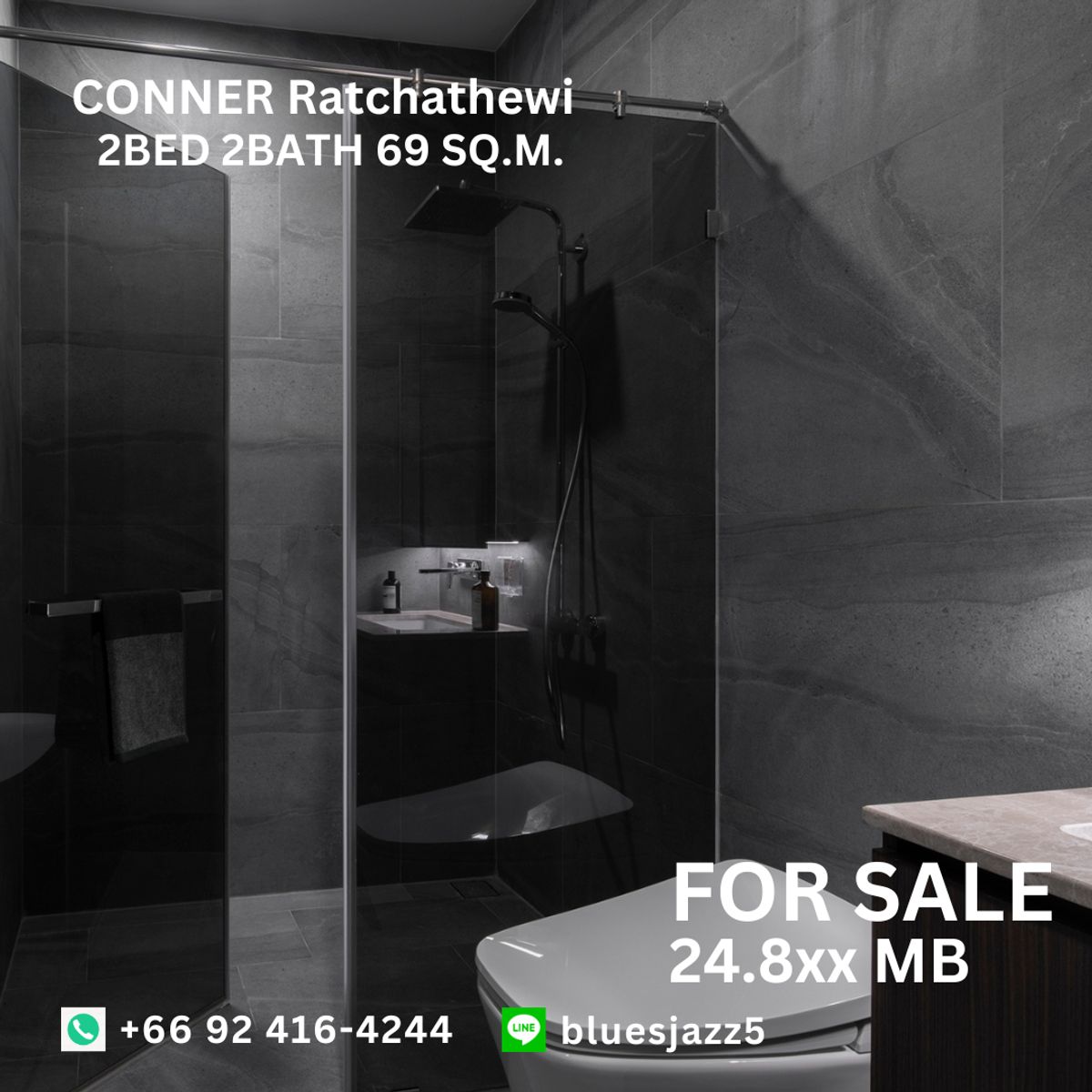 ขายคอนโดราชเทวี พญาไท : ขาย คอนเนอร์ ราชเทวี 2Bed 2Bath 69ตรม ห้องใหม่ มือหนึ่ง พร้อมเข้าอยู่ คอนโดใกล้ BTS ราชเทวี ประตูน้ำ สยามพารากอน MBK