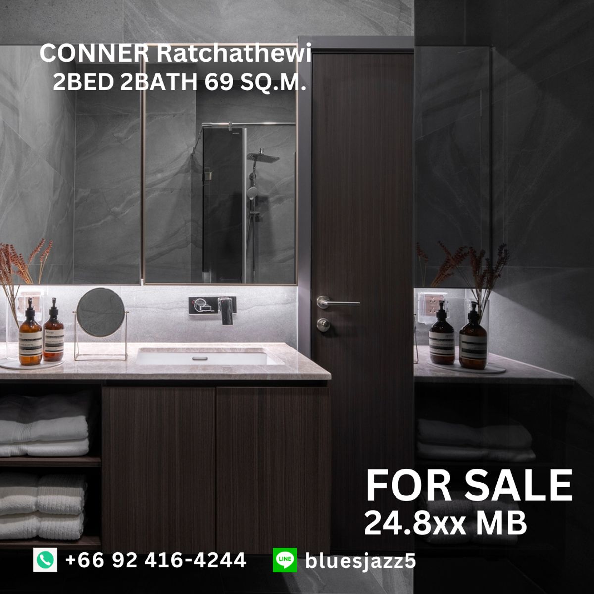 ขายคอนโดราชเทวี พญาไท : ขาย คอนเนอร์ ราชเทวี 2Bed 2Bath 69ตรม ห้องใหม่ มือหนึ่ง พร้อมเข้าอยู่ คอนโดใกล้ BTS ราชเทวี ประตูน้ำ สยามพารากอน MBK