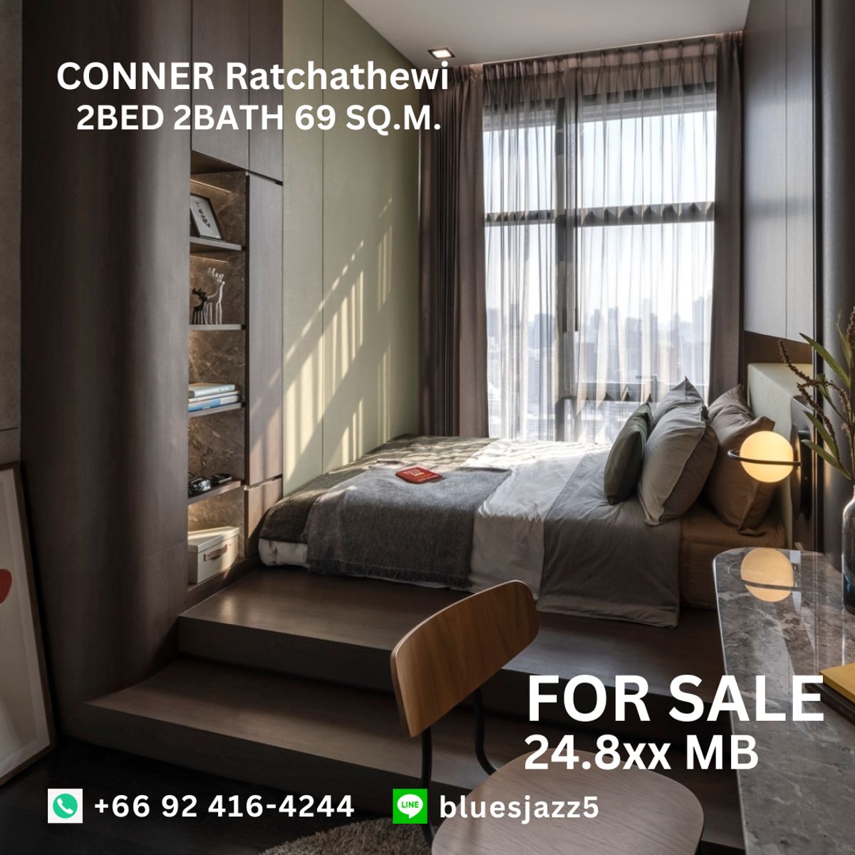 ขายคอนโดราชเทวี พญาไท : ขาย คอนเนอร์ ราชเทวี 2Bed 2Bath 69ตรม ห้องใหม่ มือหนึ่ง พร้อมเข้าอยู่ คอนโดใกล้ BTS ราชเทวี ประตูน้ำ สยามพารากอน MBK