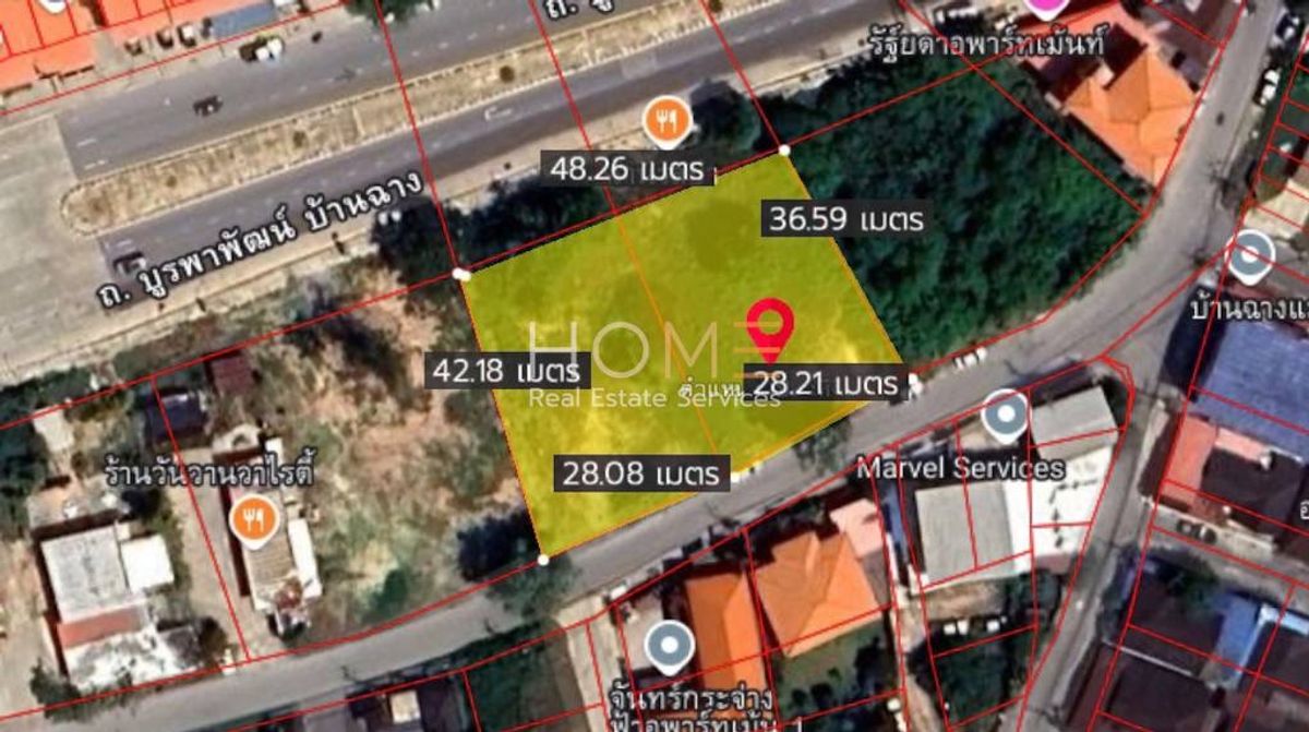 For SaleLandRayong : Land on Buraphat Road / 1 Rai 1 Ngan 70 sq.w. (Sell), Land Next to Burrapha Phat Road / 1 Rai 1 NGAN 70 SQ. M. (For Sale) Newc489