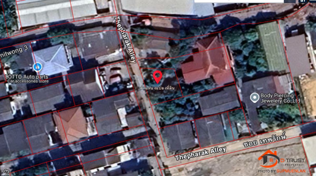 For SaleLandPinklao, Charansanitwong : Land for sale in Soi Charan Sanitwong 3, Soi Theprat 43 sq.w., cheap selling