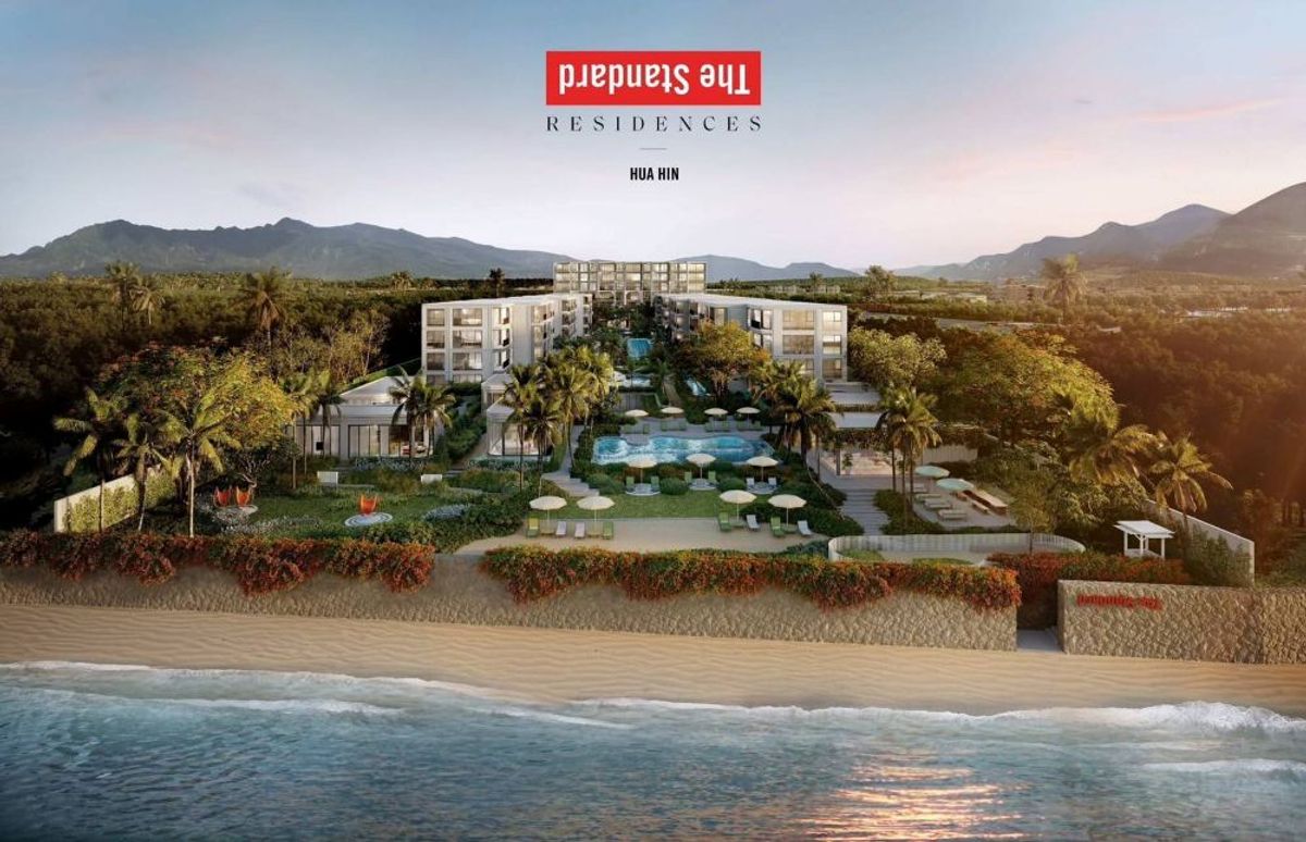 For SaleCondoHuahin, Prachuap Khiri Khan, Pran Buri : Luxury condo for sale, The Standard Reception, Hua Hin, Floor 1, Private Direct Pool Access, can walk into the pool from the room. Hua Hin Beach Project