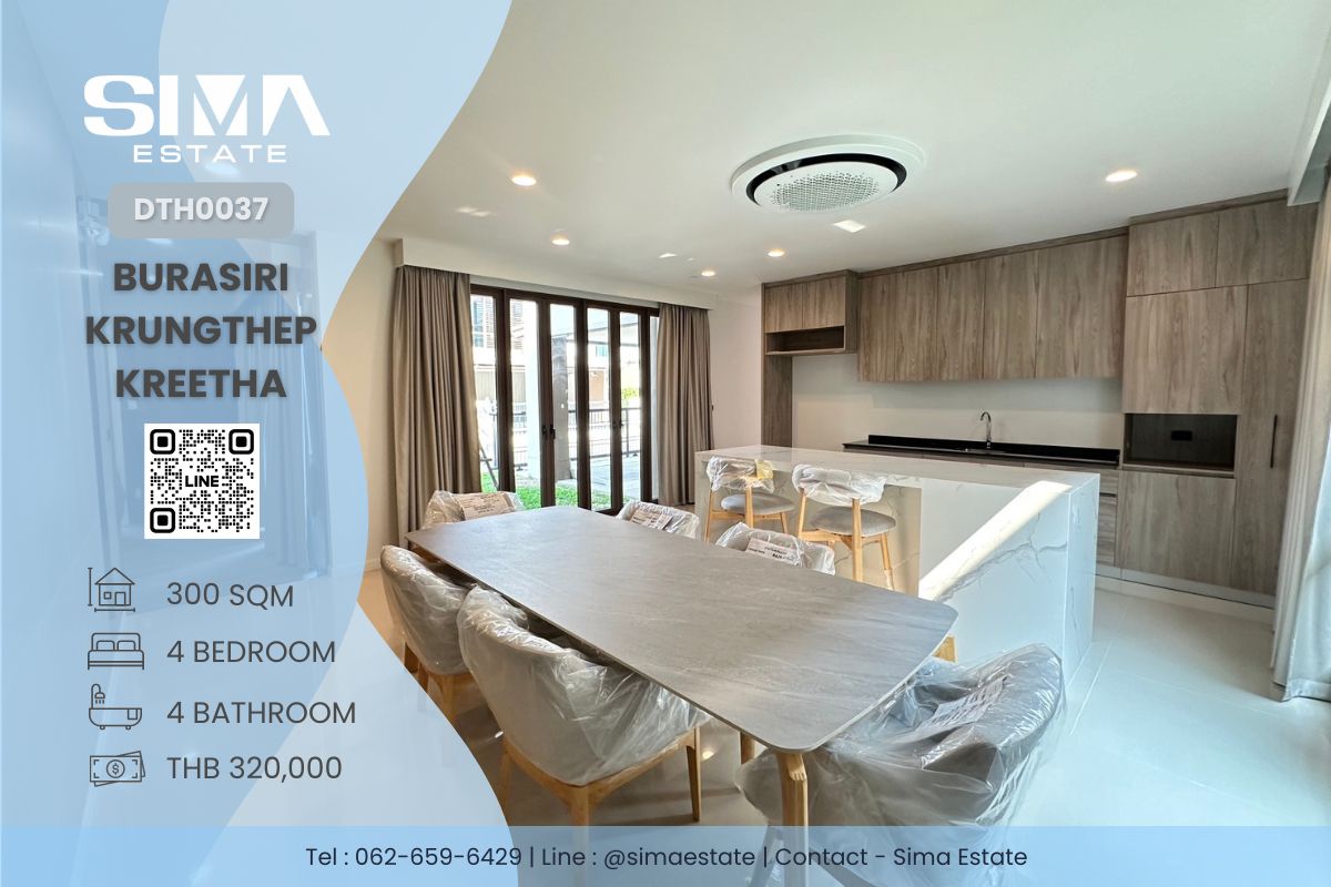 For RentHousePattanakan, Srinakarin : Rent ☁️Burasiri Krungthep Kreetha☁️ Detached house, beautiful house ready to move in ☀️