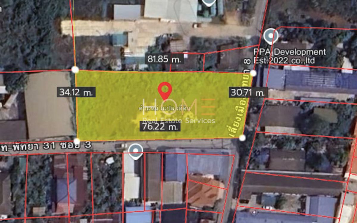 For SaleLandPattaya, Bangsaen, Chonburi : Sukhumvit Land-Pattaya 31, Soi 3 /1 Rai 2, 22 square wah (Sale), Land Sukhumvit-Pattaya 31 Soi 3 /1 RAI 2 NGAN 22 Square wa (For Sale) Newc504
